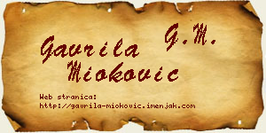 Gavrila Mioković vizit kartica
